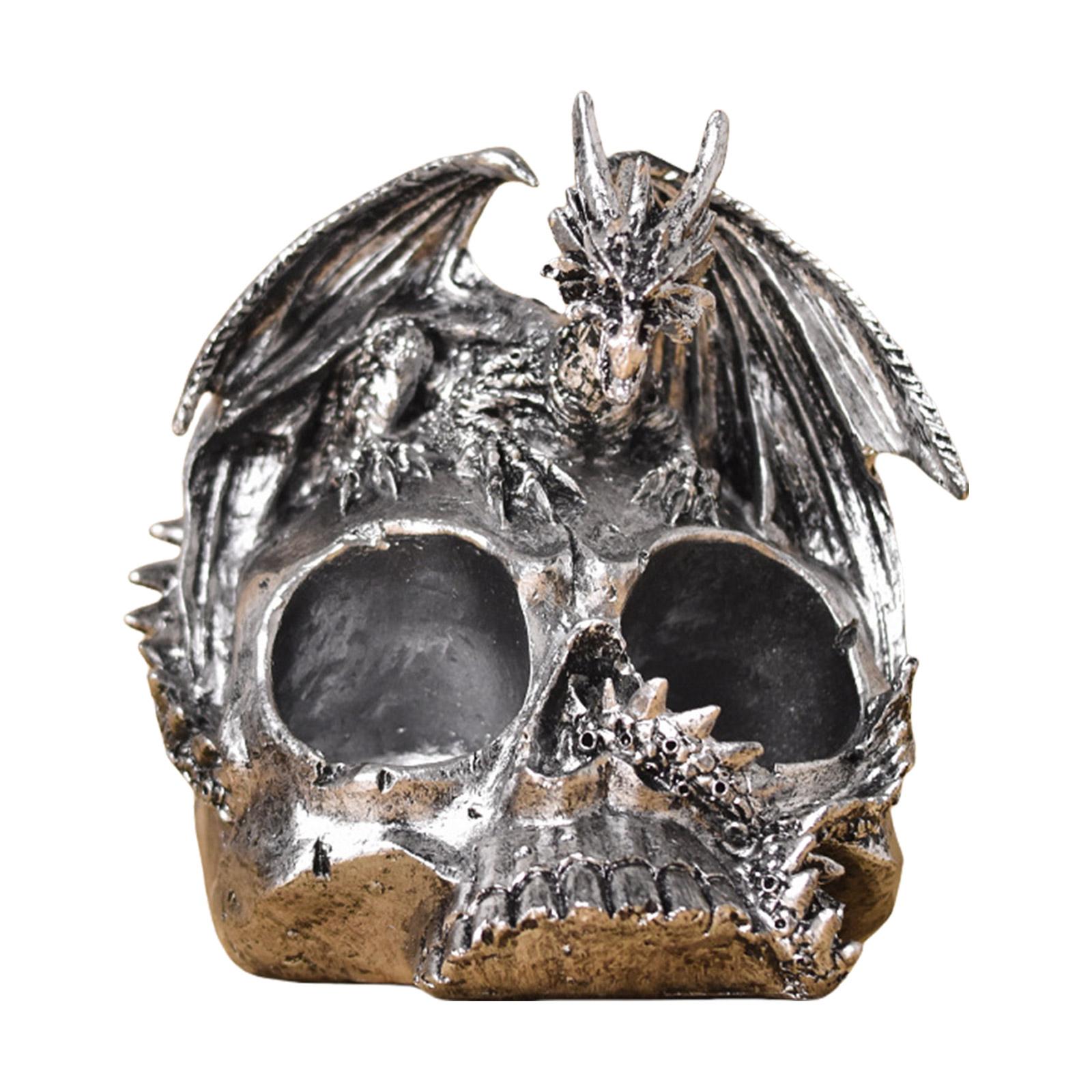 

Хэллоуин жуткий дракон череп смолы фигурка с солонкой и перечницей держатель статуэтка украшение для жуткого домашнего декора D
