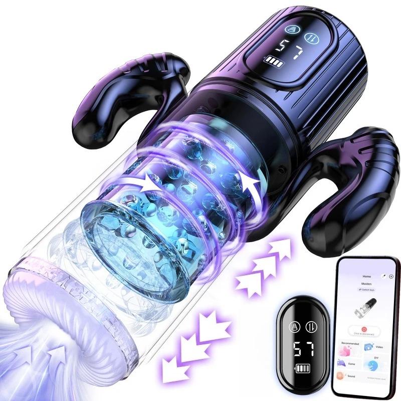 2026 High Speed Automatic Thrusting Rotating Piston Stroker Masturbator Telescopic Vagina Blowjob Masturbation Sex Toys for Men 18
