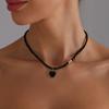 Trendy Alloy Heart Necklace Featuring Drip Oil Designs Portable Skin-Friendly Jewelry for Daily Wear