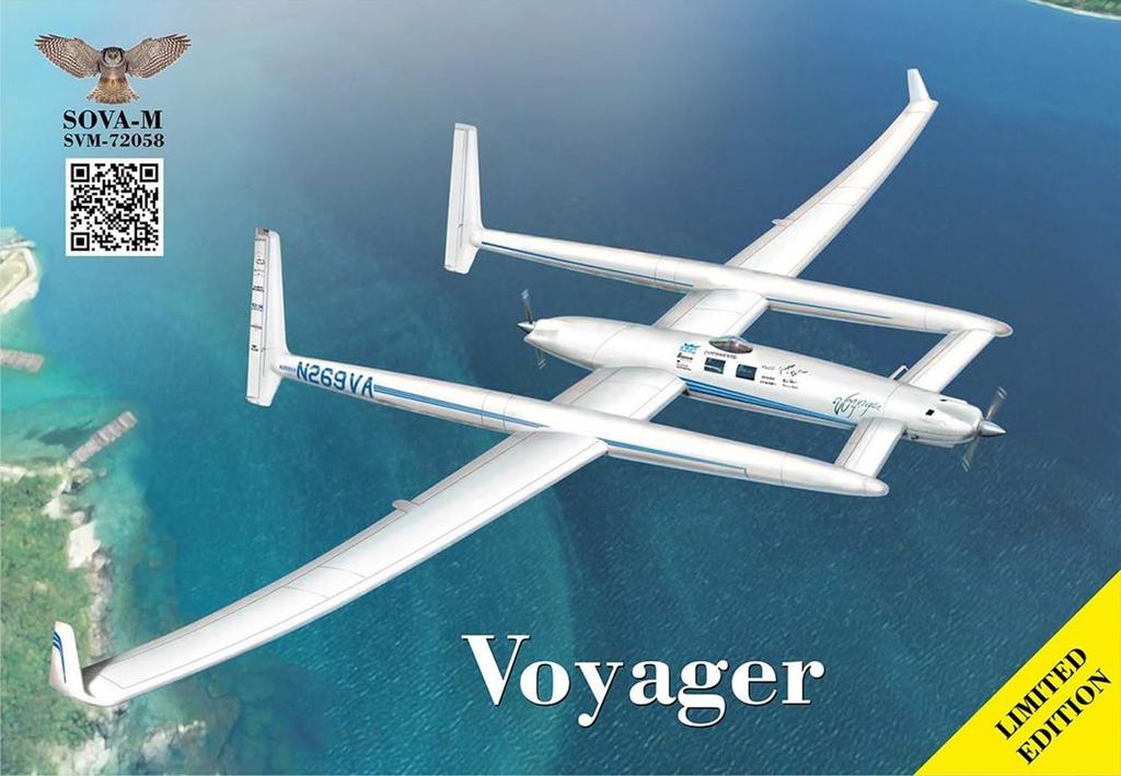 Modelsbit Rutan Voyager World Tour Recorder Plastic Model Kit MVS72058 1/72 (SOVA-M Brand) (Airplane)