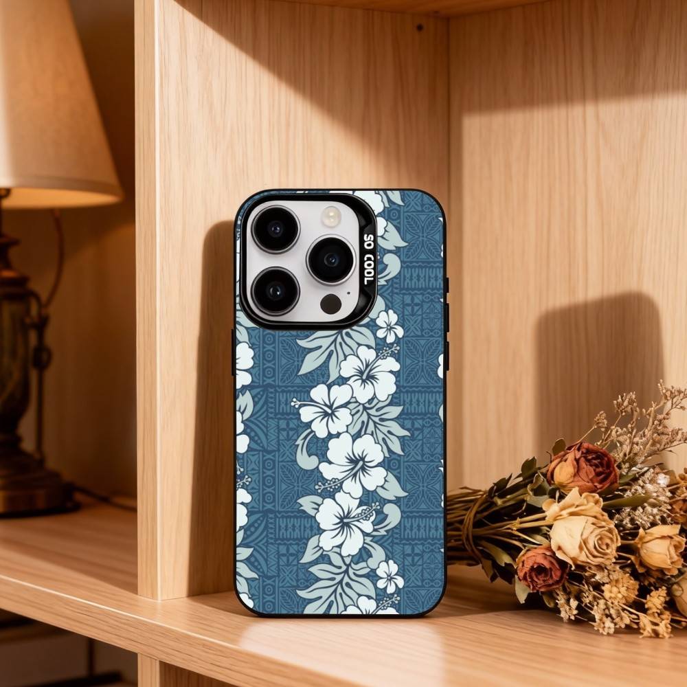 Hawaiian Hibiscus Flower Phone Case For iPhone17,16,15,14,13,12,11 Plus,Pro Max Black Candy silver phone case