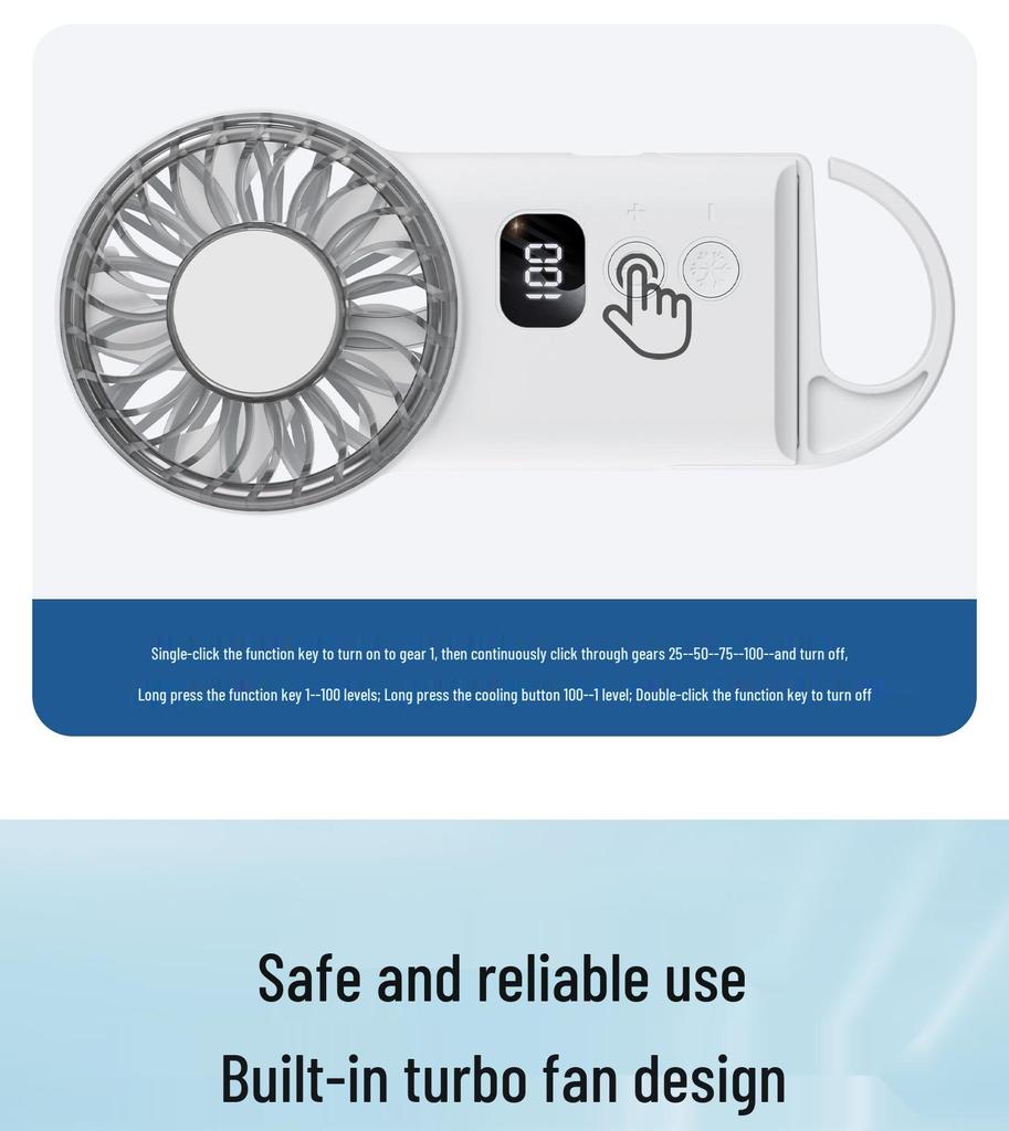 Creative Portable Ultra-thin Handheld Fan with 100-Speed Adjustment and Charging - Ideal for Outdoor Use