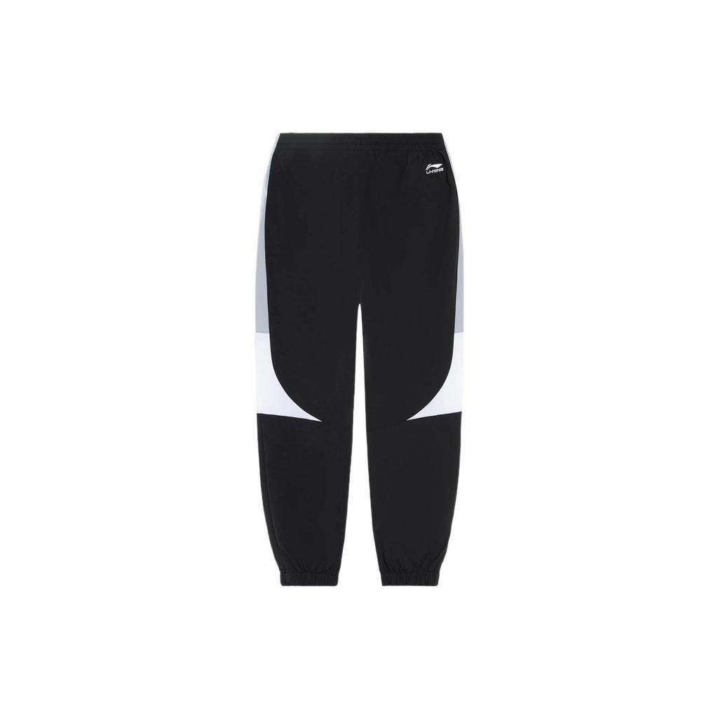 Li-Ning Color Block Cuffed Long Pants Men Bottoms Black AYKS309-1