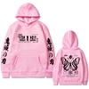Anime Demon Slayer Akaza Butterfly Eyes Print Hoodie Men Women Clothing Fashion Oversized Male Vintage Hooded Tracksuit