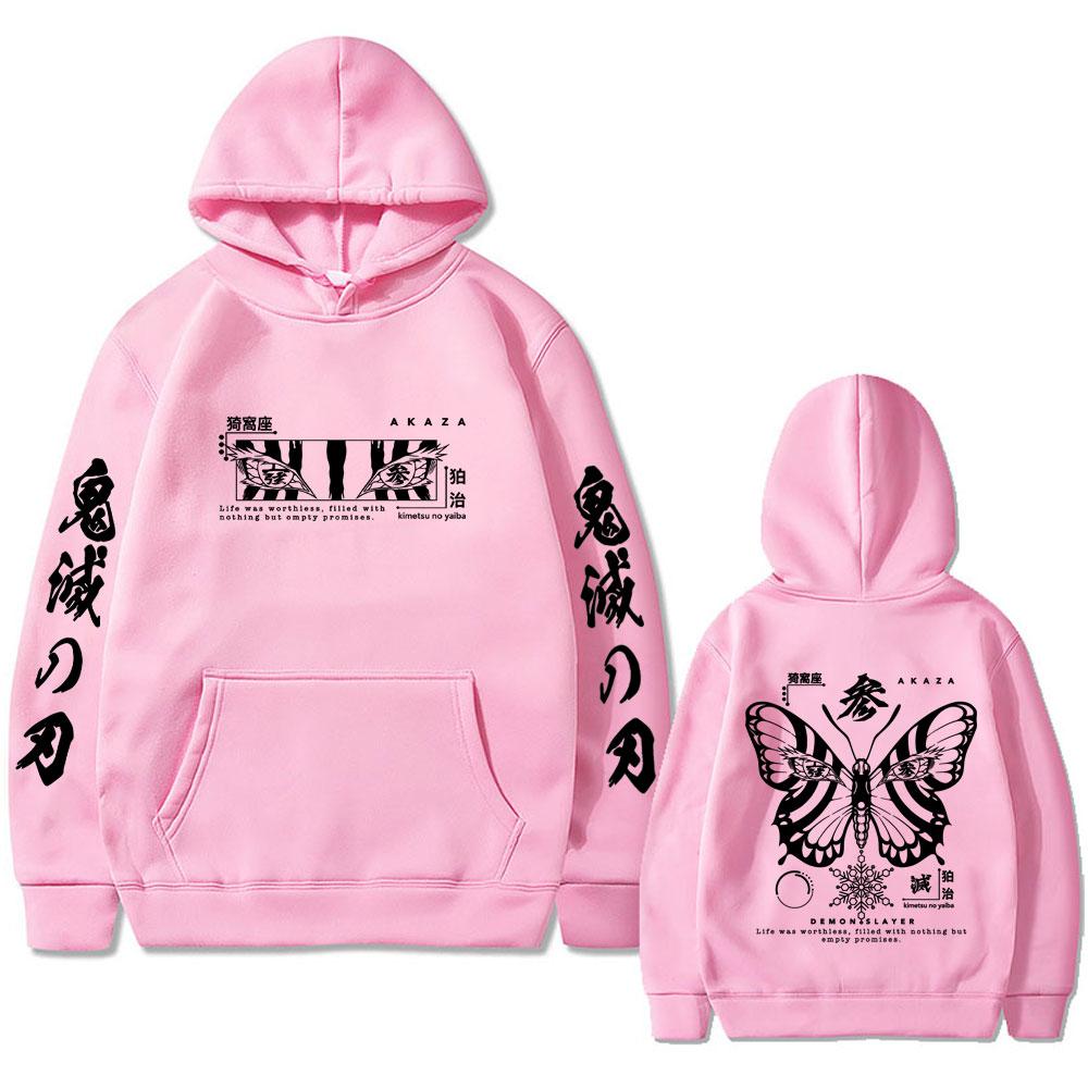 

Anime Demon Slayer Akaza Butterfly Eyes Print Hoodie Men Women Clothing Fashion Oversized Male Vintage Hooded Tracksuit 3XL