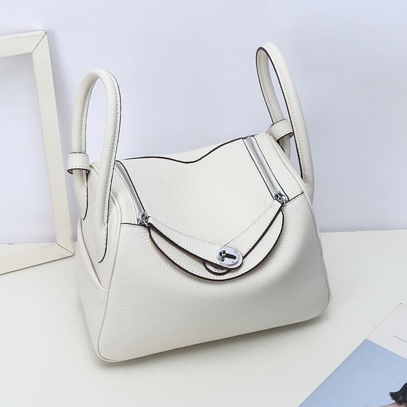 Cross-border Foreign Trade First-layer Cowhide Pillow Bag Fashionable Versatile LD Bag Doctor Bag Large Capacity Underarm Shoulder Bag Women