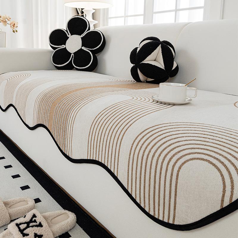 

Light Luxury High-End Special-Shaped Sofa Cushion New Four-Season Universal Seat Cushion Non-Slip Leather Sofa Cover Cover Cloth 90*90cm