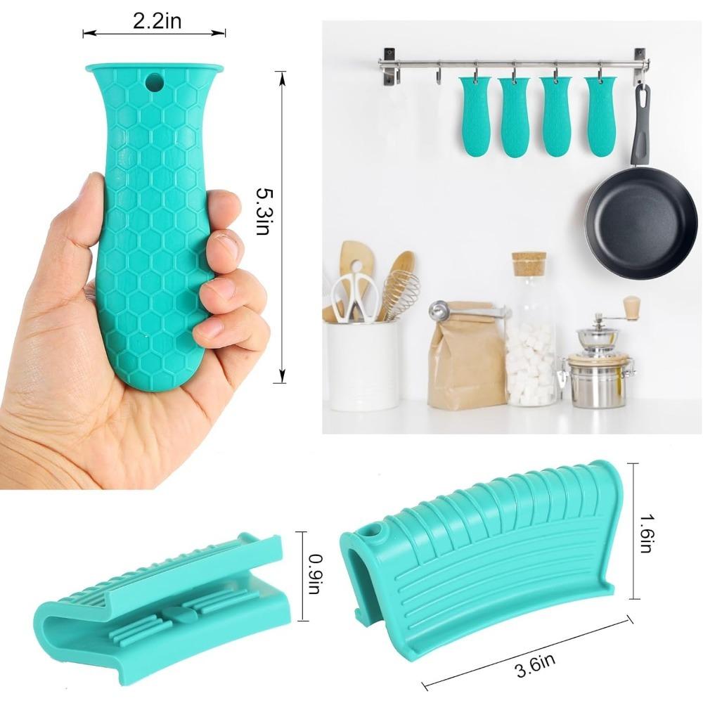 Σετ 3 Τεμαχίων Αντιολισθητικά Καλύμματα Λαβής Σιλικόνης Ανθεκτικά στη Θερμότητα για Μαντεμένια Τηγάνια, Τηγάνια & Κατσαρόλες