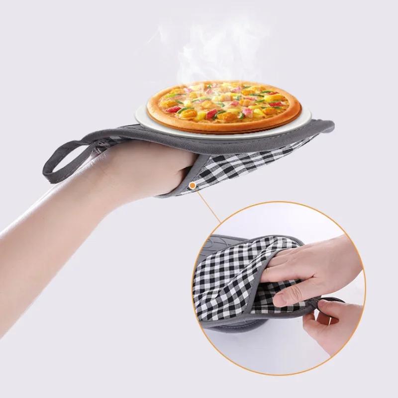 1pc Insulated Oven Gloves Silicone Heat-proof Gloves Oven Mitts Microwave Oven Baking Tools Household Kitchen Bar Bakeware