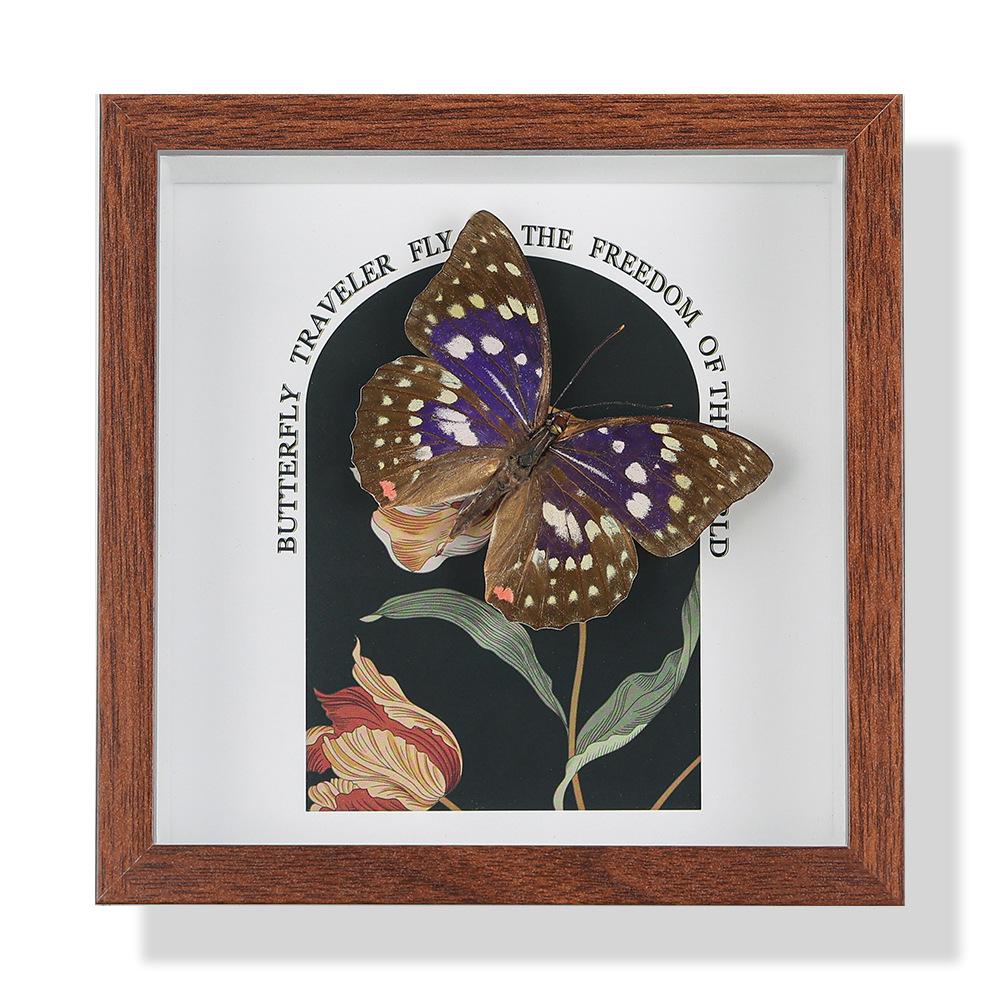 High-End Butterfly Specimen Photo Frame - Wooden Insect Decoration, Perfect for Home, Christmas, or Birthday Gifts