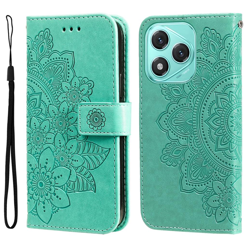 For Honor 400 Lite Case Floral Pattern PU Leather Wallet Stand Phone Cover
