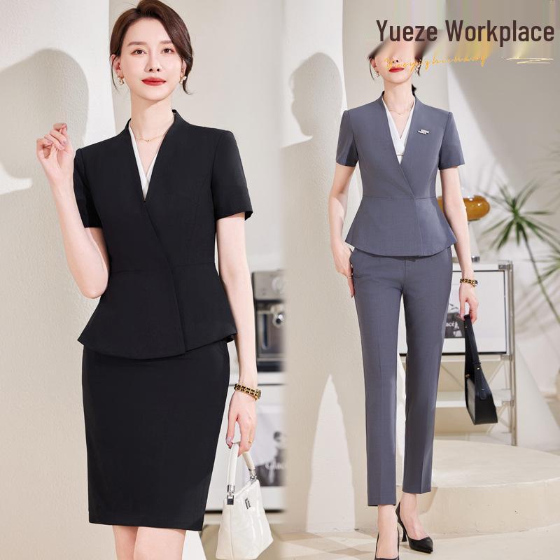 

Women s Formal Business Suit Set - Skirt Uniform for Office, Reception, or Hotel Front Desk XL