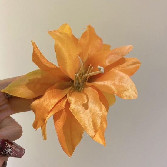 1 Pair Women Hair Clips Large Flower Decor Side Hair Pins No Hair Damage Hairpins Non-fade Hair Accessory