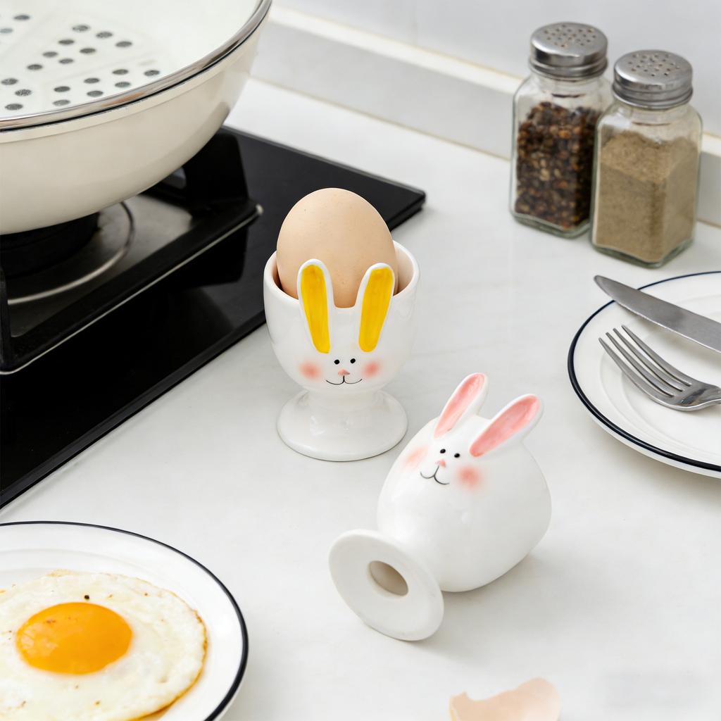 Lustiger und kreativer Keramik-Eierhalter für Schreibtischaufbewahrung, Dekoration, Eierbecher und Geschirr