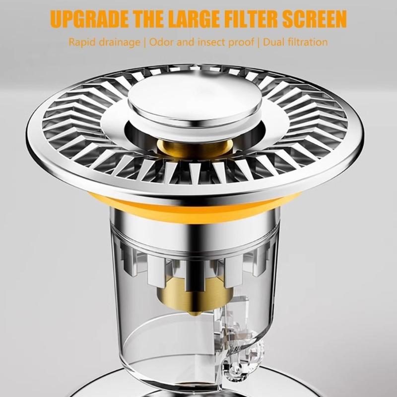 Bathtub Plugs Anticlogging Drain Filter Wash Basins Sink Drain Stopper Push-type Bounce Cores Drain Hair Catcher