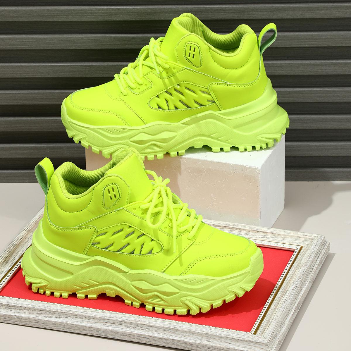 

35-45 Весна Лето Новые Дышащие Удобные Белые Женские Повседневные Кроссовки Модные Универсальные Толстые Подошвы Спортивные Кроссовки 40 зелёный