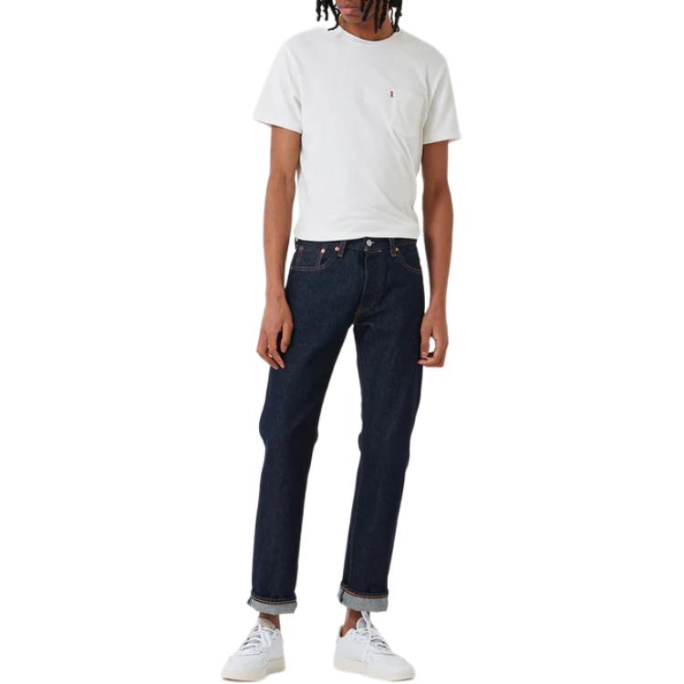 T-shirt Levis a maniche corte con scollo rotondo e taschino frontale, unisex, bianca A8605-0000