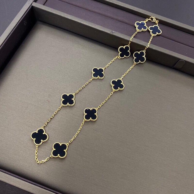 Boutique Four-leaf Clover 10 Flowers Necklace Women 18K Light Luxury Ins Design Sweater Chain Fashion Daily Versatile Necklace