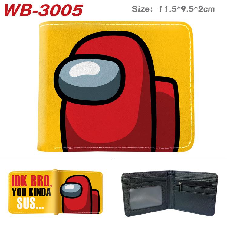 Among Us Wallet PU Leather Bi-fold Short Cartoon Game Card Holder Coin Purse for Students Black