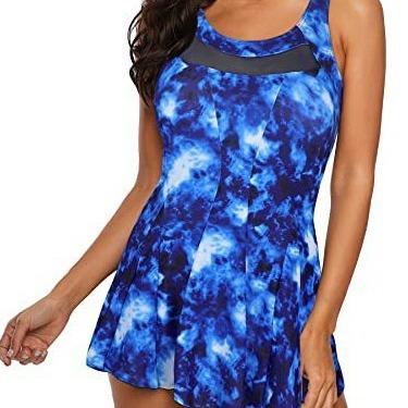 Women's Swimsuit Belly Dress One-piece Swimsuit Plus Size Swimsuit V-Neck Swimsuit
