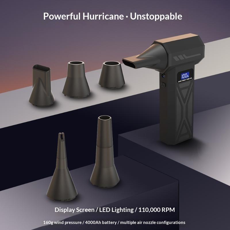 Kraftig luftpumpe Turbovifte 110000 o/min Børsteløs turbovifte Jetblåser LED Støvsuger Luftstøver Blåser