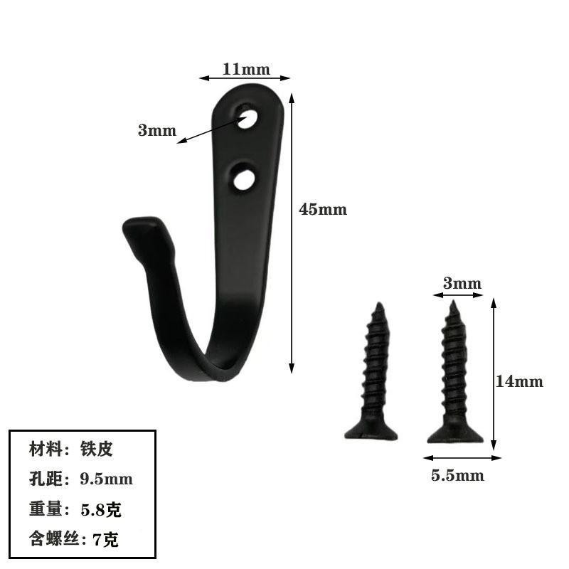

Wall Mounted Metal Hook Heavy Duty Single Hook with Screws for Hanging Clothes Towels Keys and Small Items Durable Iron Construction One Size