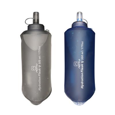 Botella de Agua Plegable Suave de 500ml TPU Plegable Bolsas de Agua para Deportes al Aire Libre Para Correr Ciclismo Senderismo Bolsas de Mochila de Hidratación para Exteriores