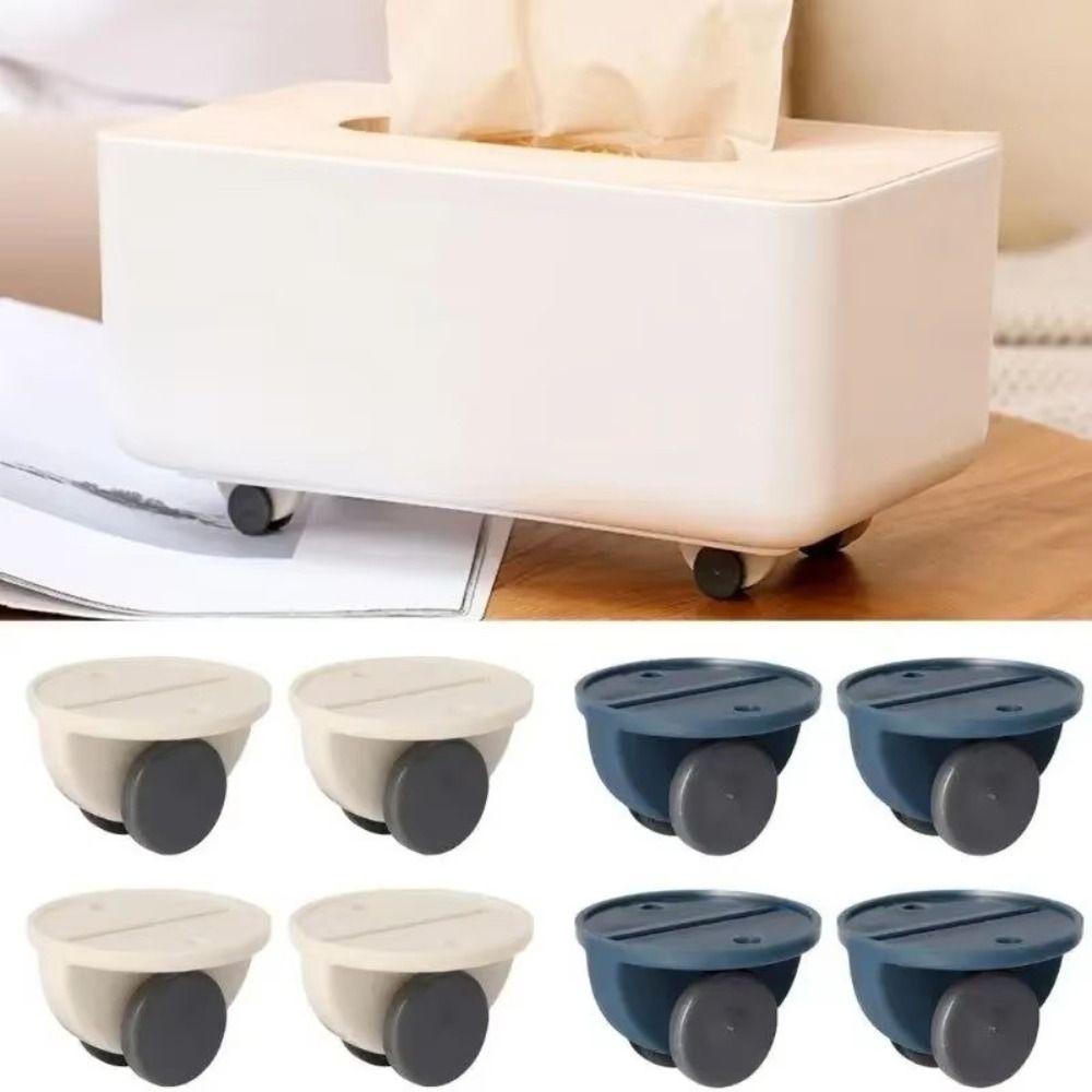 4Pcs/Set Universal Storage Box Sheave Mini Trash Can Mobile Pulley Furniture Fixed Casters