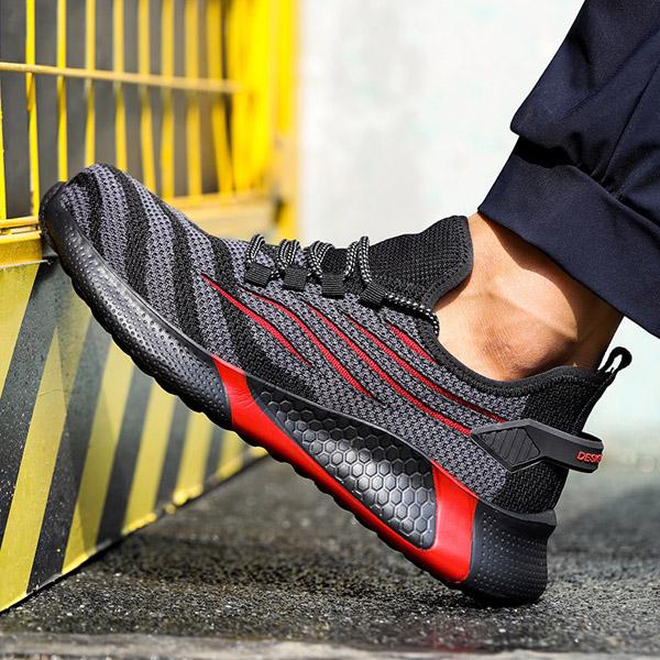 Zapatos de seguridad zapatos de seguridad para hombres de moda de trabajo  zapatillas de deporte ultraligeros fondos suaves hombres transpirables  antideslizantes de acero toe work zapatos comprar a buen precio — entrega
