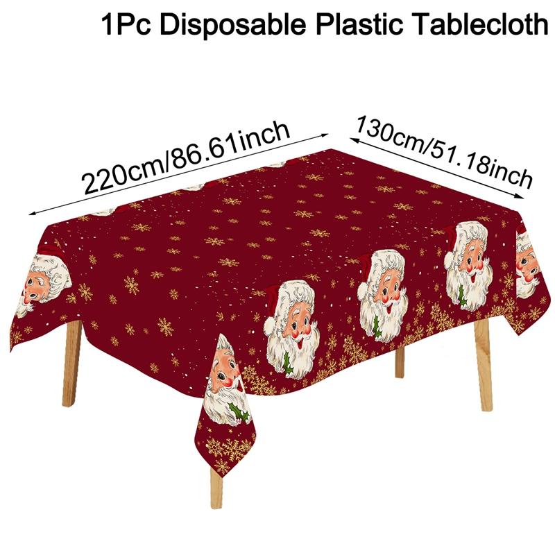 

Christmas Tablecloth Santa Table Cover Christmas Decorations for Home 2026 Navidad Noel New Year 2026 Gifts Dining Table Decor