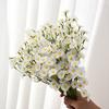 6Pcs Artificial White Daisies Realistic Fake Flower Branch Home Office Wedding Party Table Centerpiece Indoor Outdoor Faux Bloom Plants Decoration