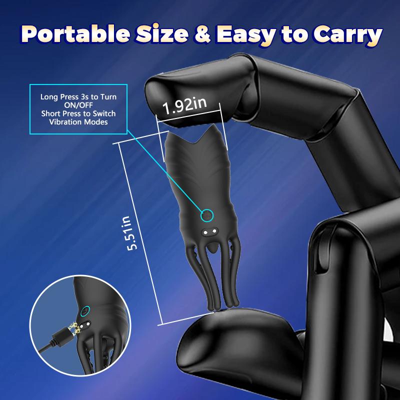 2-in-1 Male Masturbator Equipment - Penis Delay Trainer Exerciser Glans Stimulator Massager Mens Vibrator Adult Sex Toy for Men