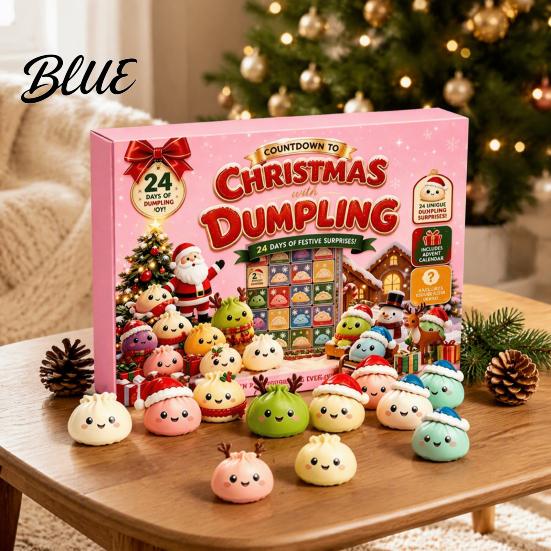 Soft Silicone Figurine Christmas Squeeze Advent Calendar 2026, 24 Days Mini Dumpling Creative Box Figures Countdown Calendar, Stress Relief