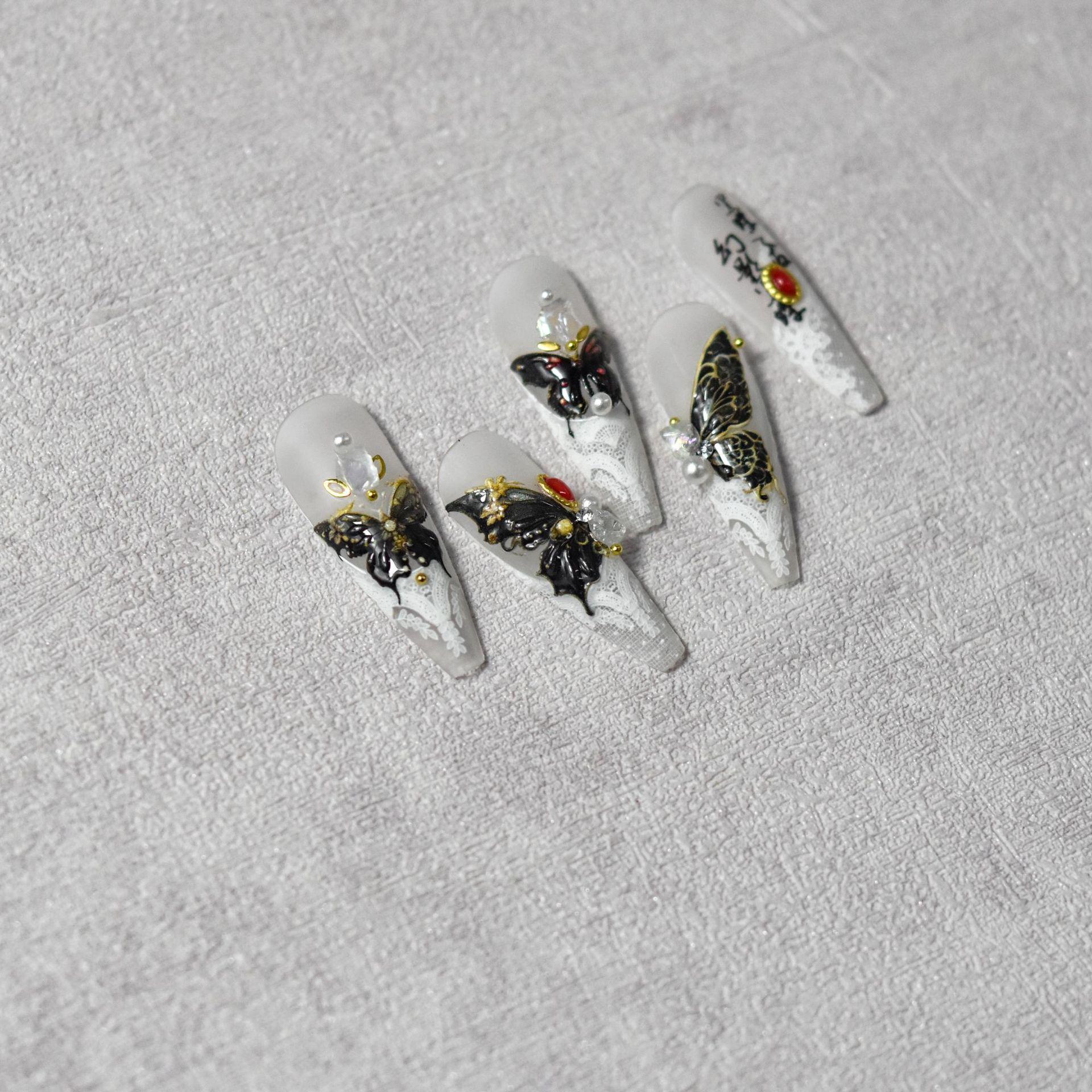 Рельефные наклейки для ногтей «Ночная бабочка» Декоративные креативные наклейки своими — фото 7