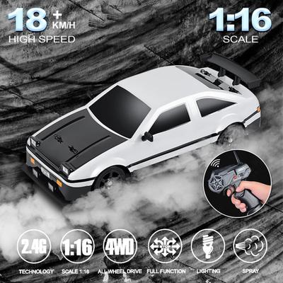 Remote Control Car 1:16 Scale 2.4G RC Drift Car High Speed 4WD Racing Car for Adults Kids Rechargeable Toy Car with LED Lights