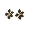 SHIXIN Trendy Sweet Cute Drip Oil Flower Stud Earrings Women Exquisite Flower Piercing Earring Couple Wedding Party Jewelry Gift
