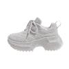 Dad Shoes Women's Thick-soled High-soled Shoes with Diamonds and Women's Thick-soled Sports Shoes