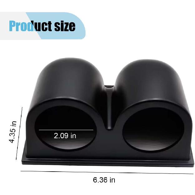 Universal Black 2" 52Mm Dual Hole Gauge Dashboard Pod, ABS Plastic Car Dash Meter Cup Gauge Pod Mount Holder, Fit Most Cars, Trucks, Boats(Two Hole)