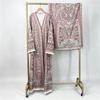 New Fashion Stretch Printed Cardigan Robe with Headscarf