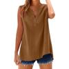 Women's Shirt Summer Fashion Casual Button Loose Sleeveless Bamboo Cotton Top Women's Wear