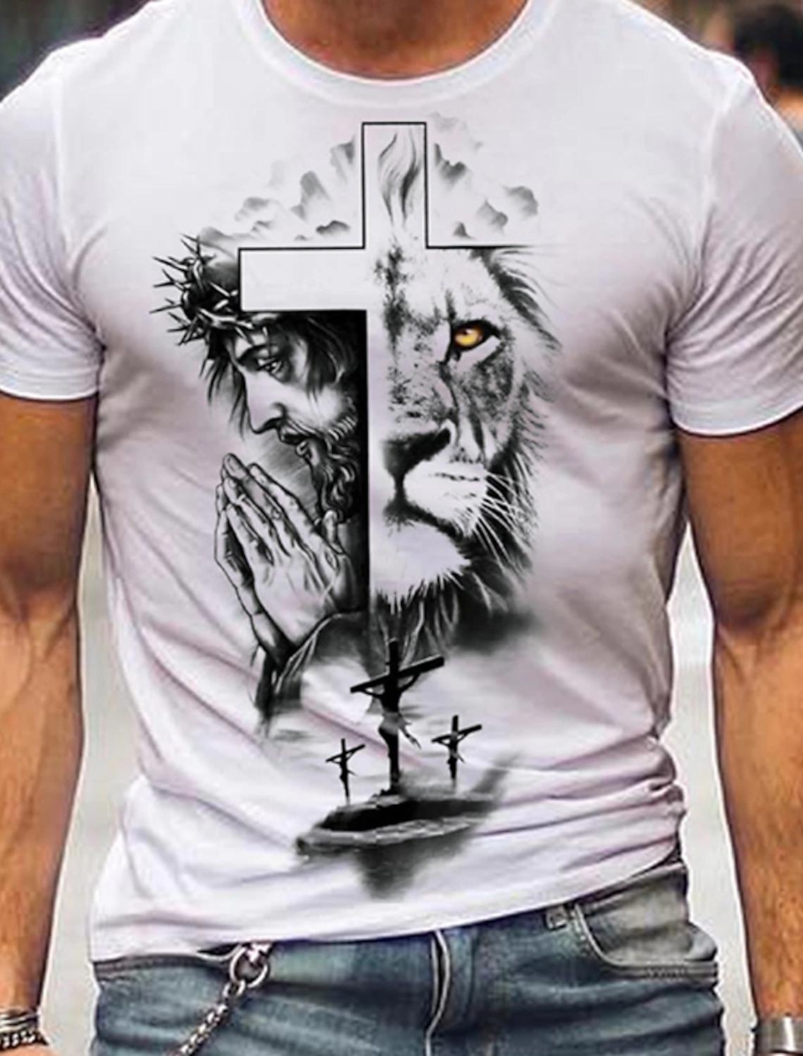 

Летняя винтажная мужская футболка с рисунком льва 3D-принтом, модный короткий рукав, мужская одежда, свободная футболка, повседневная уличная одежда XL зелёный