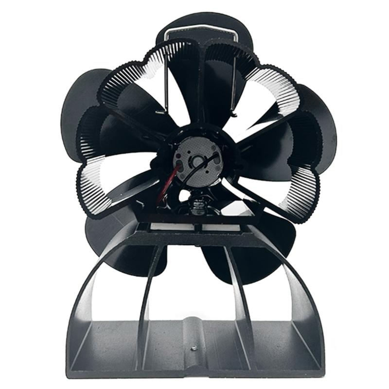 Vnitřní topné řešení Hliníkový teplem aktivovaný 5lopatkový ventilátor pro kamna na dřevo, krby, kamna, Zlepšuje distribuci tepla