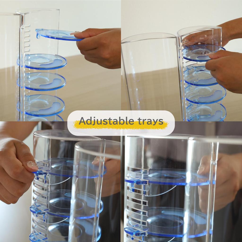 Collector Tower G Watch Display Case, Blue, Made In Japan, Holds 5 Watches, Opens Front, 155226