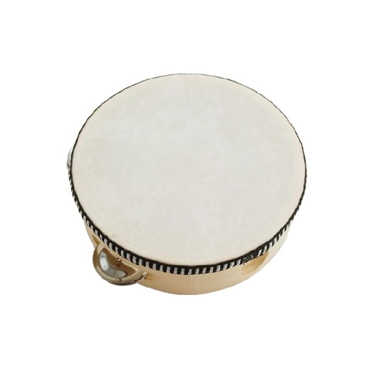 Single Row Jingles Handheld Tambourine Wooden Tambourine Drum for Adults