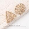 5pcs Geometric Metal Hollow Diamond Buttons High-End Fashion Coat Trench Coat Sweater Gold Buttons Buttons