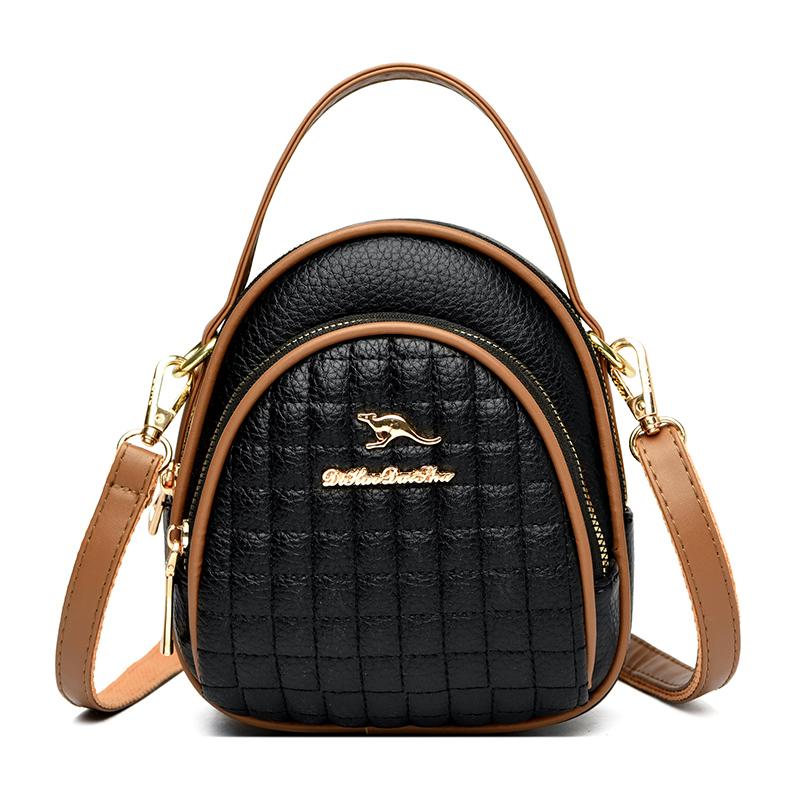 

Повседневная женская сумка-мессенджер через плечо, модная цветная кожаная многослойная сумка на молнии, женская дорожная сумка для мобильного телефона и кошелек