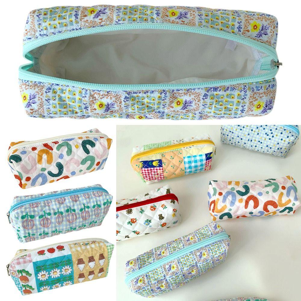 

Многофункциональная косметичка с цветочной вышивкой, сумка для хранения канцелярских принадлежностей, сумка-карандаш на молнии