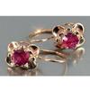 Chenrui Zircon Gem Flower Multi-layer Retro Earrings