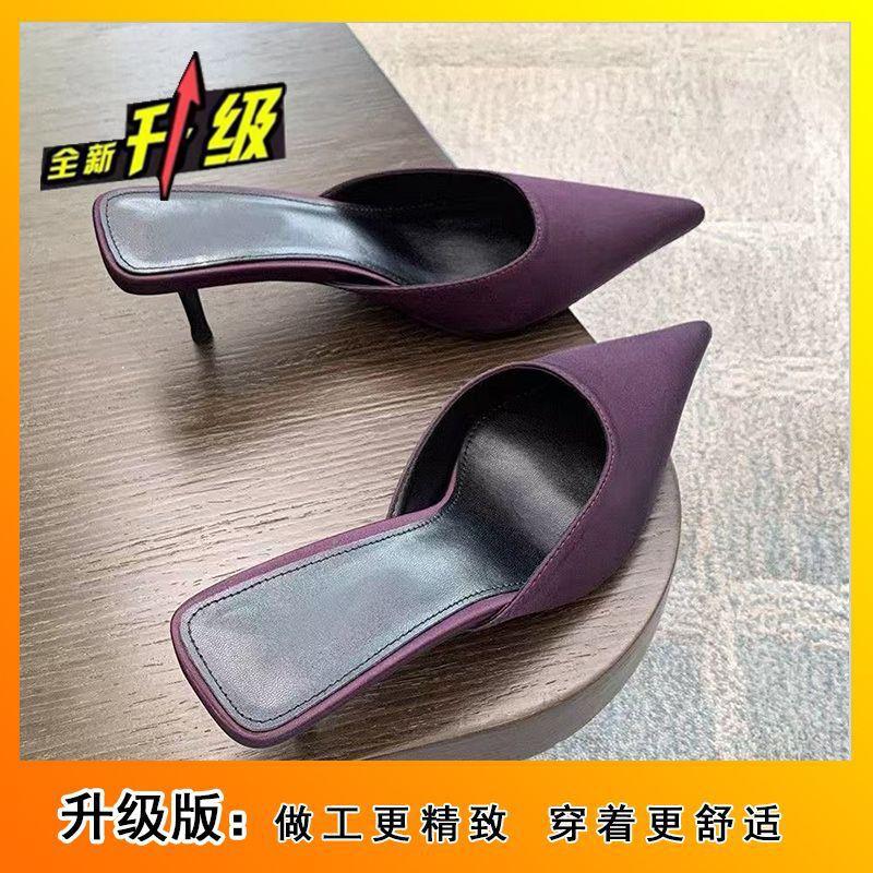 Fashion Pointed High Heels Temperament Outer Wear Single Shoes Fairy Style Versatile Muller Bag Head Slippers 2025 Spring and Autumn New