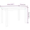 VidaXL Dining Table White and Brown 114x71x75 Cm Solid Hevea Wood